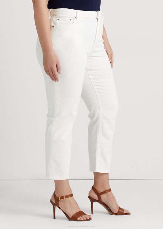 hvid vask Kvinder Ralph Lauren højtaljede jeans med lige ankel Z426B4717
