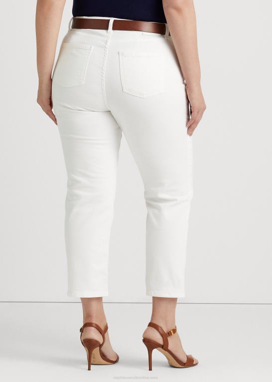 hvid vask Kvinder Ralph Lauren højtaljede jeans med lige ankel Z426B4717