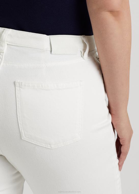 hvid vask Kvinder Ralph Lauren højtaljede jeans med lige ankel Z426B4717