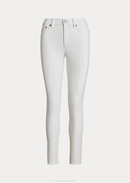 hvid vask Kvinder Ralph Lauren skinny ankeljeans i høj talje Z426B4020