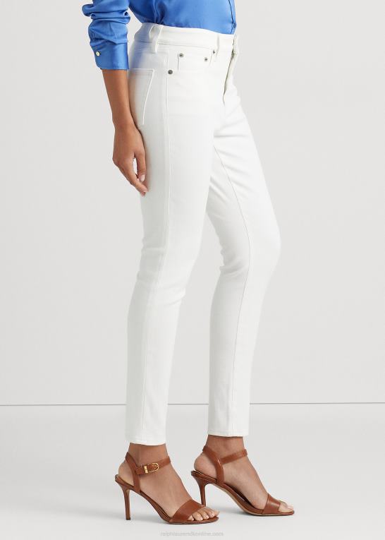 hvid vask Kvinder Ralph Lauren skinny ankeljeans i høj talje Z426B4020