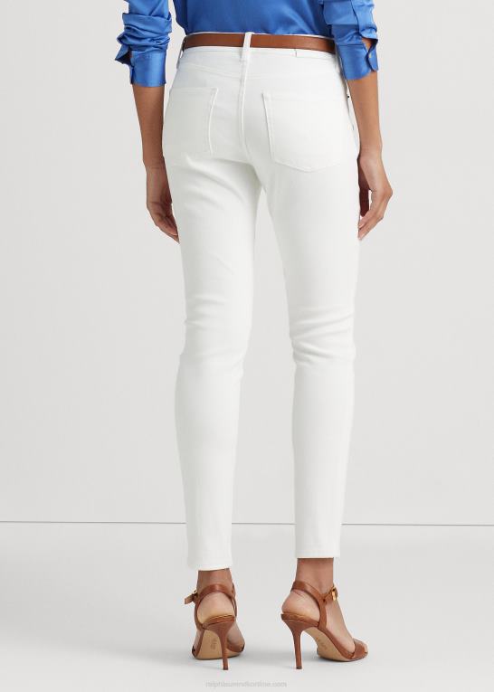hvid vask Kvinder Ralph Lauren skinny ankeljeans i høj talje Z426B4020