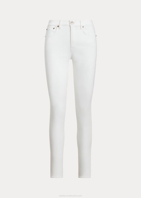 hvid vask Kvinder Ralph Lauren skinny ankeljeans i høj talje Z426B4391