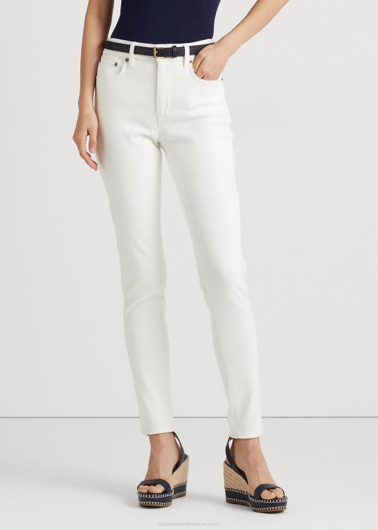 hvid vask Kvinder Ralph Lauren skinny ankeljeans i høj talje Z426B4391