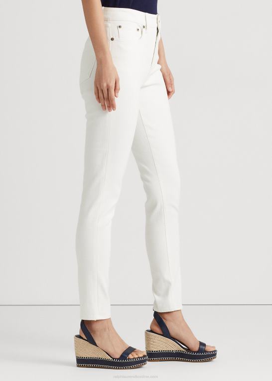 hvid vask Kvinder Ralph Lauren skinny ankeljeans i høj talje Z426B4391