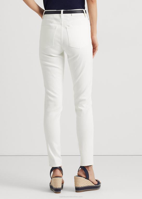 hvid vask Kvinder Ralph Lauren skinny ankeljeans i høj talje Z426B4391