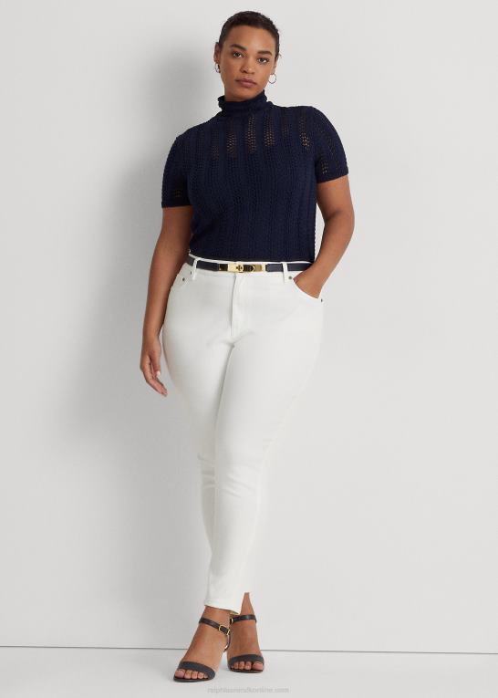 hvid vask Kvinder Ralph Lauren skinny ankeljeans i høj talje Z426B4638
