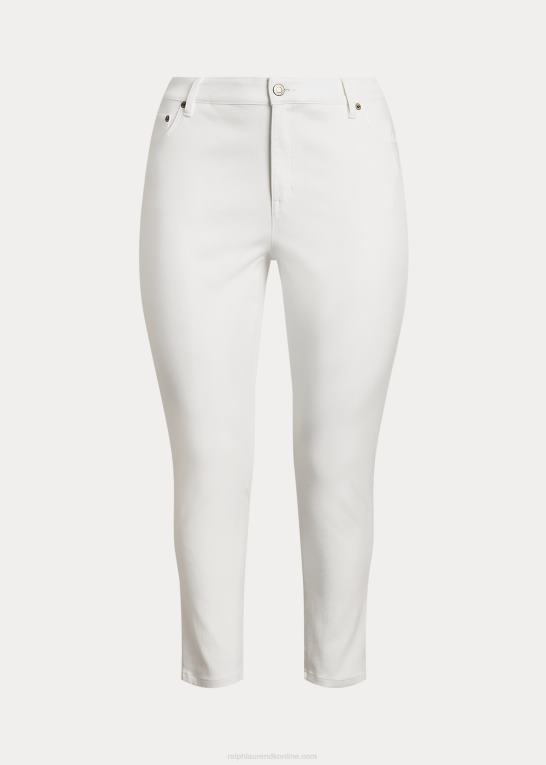 hvid vask Kvinder Ralph Lauren skinny ankeljeans i høj talje Z426B4638