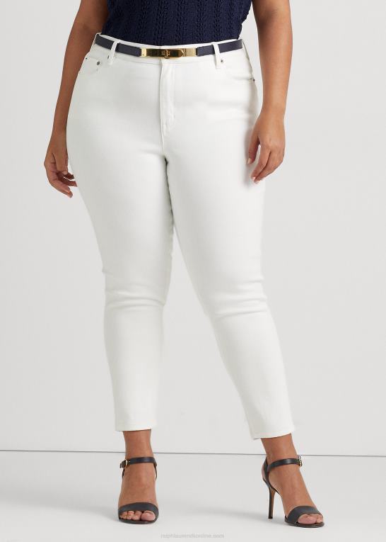 hvid vask Kvinder Ralph Lauren skinny ankeljeans i høj talje Z426B4638