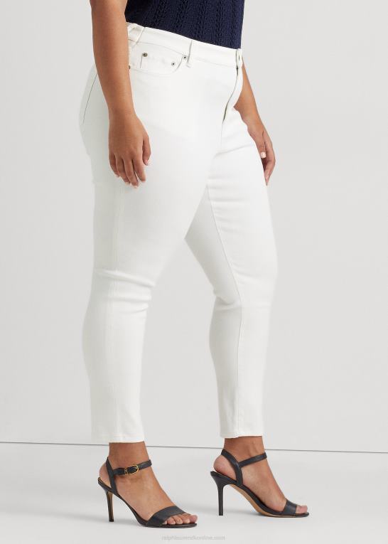 hvid vask Kvinder Ralph Lauren skinny ankeljeans i høj talje Z426B4638