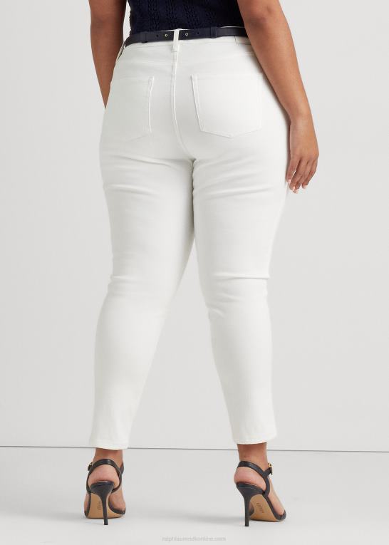 hvid vask Kvinder Ralph Lauren skinny ankeljeans i høj talje Z426B4638