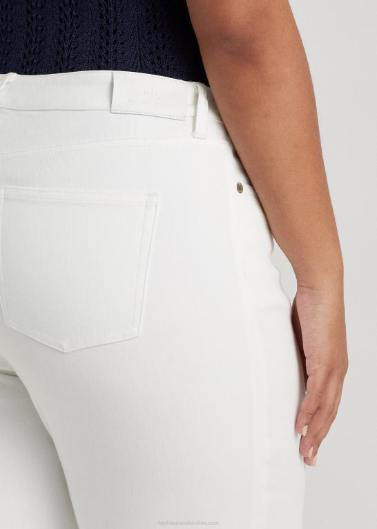 hvid vask Kvinder Ralph Lauren skinny ankeljeans i høj talje Z426B4638