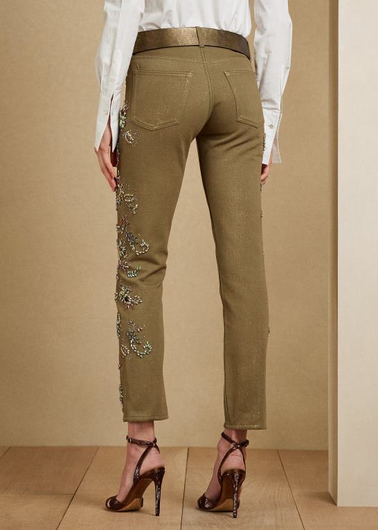 lav grøn chartres Kvinder Ralph Lauren udsmykket 750 straight ankel jean Z426B3594
