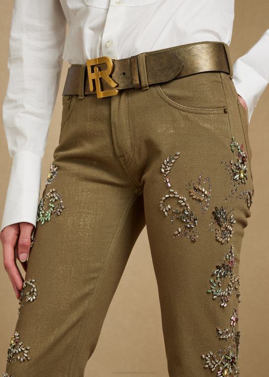 lav grøn chartres Kvinder Ralph Lauren udsmykket 750 straight ankel jean Z426B3594