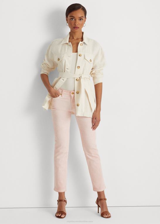 lyserød vask Kvinder Ralph Lauren belagt mellemhøj jeans med lige ankel Z426B4027