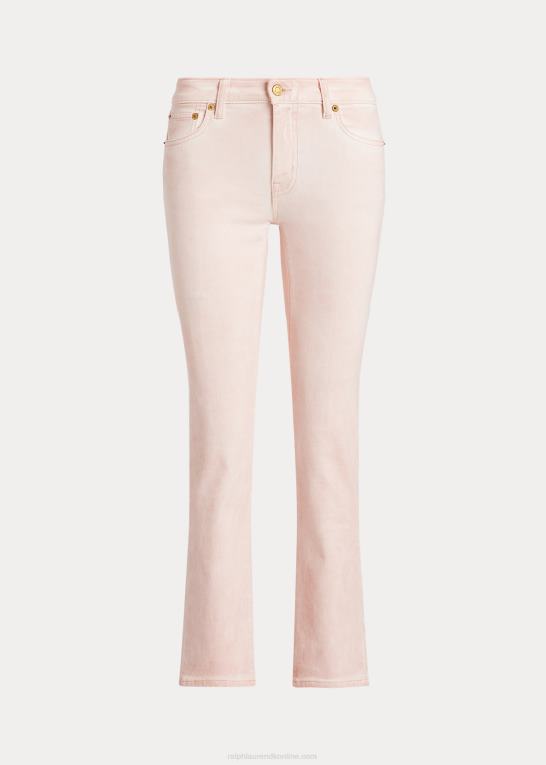 lyserød vask Kvinder Ralph Lauren belagt mellemhøj jeans med lige ankel Z426B4370
