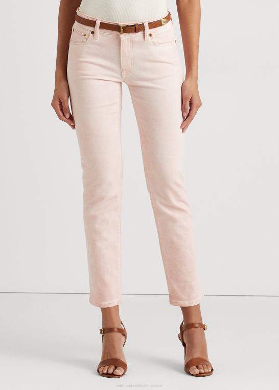 lyserød vask Kvinder Ralph Lauren belagt mellemhøj jeans med lige ankel Z426B4370