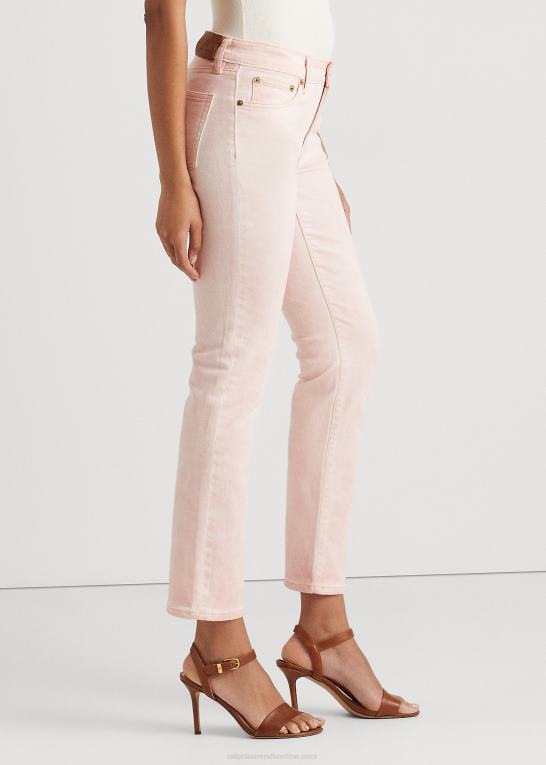 lyserød vask Kvinder Ralph Lauren belagt mellemhøj jeans med lige ankel Z426B4370