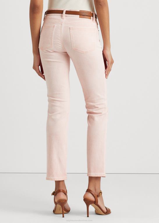 lyserød vask Kvinder Ralph Lauren belagt mellemhøj jeans med lige ankel Z426B4370