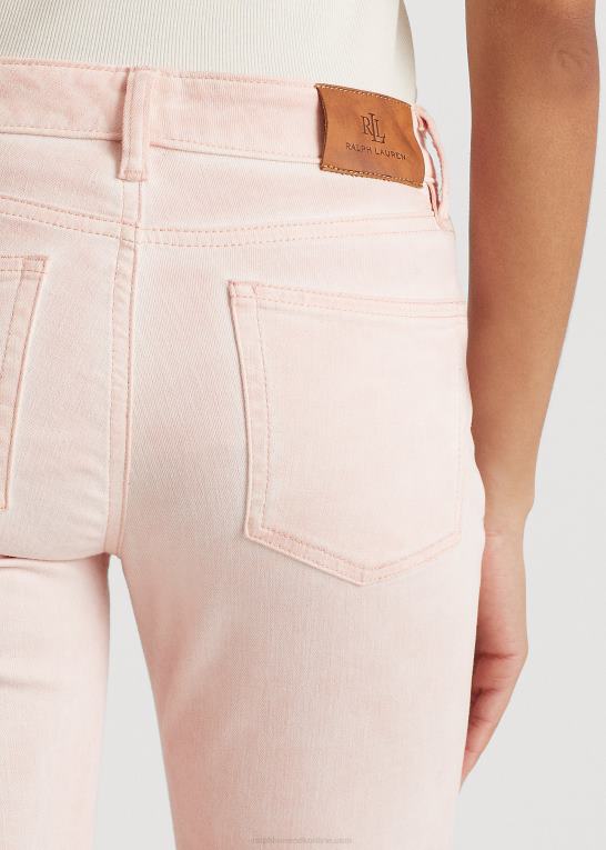 lyserød vask Kvinder Ralph Lauren belagt mellemhøj jeans med lige ankel Z426B4370