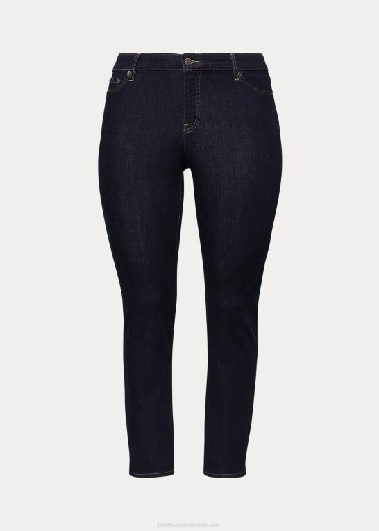 mørk skyl vask Kvinder Ralph Lauren mellemhøj straight jean Z426B9595