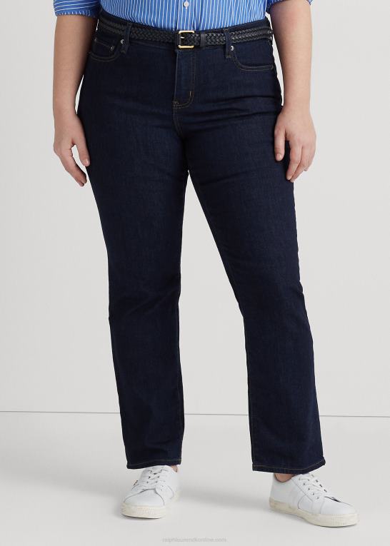 mørk skyl vask Kvinder Ralph Lauren mellemhøj straight jean Z426B9595