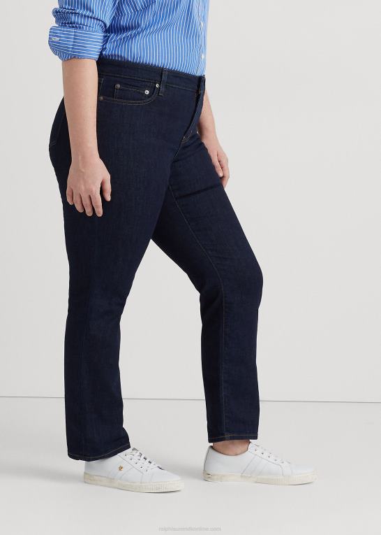 mørk skyl vask Kvinder Ralph Lauren mellemhøj straight jean Z426B9595