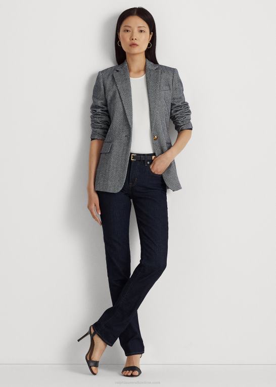 mørk skyl vask denim Kvinder Ralph Lauren mellemhøj straight jean Z426B4257