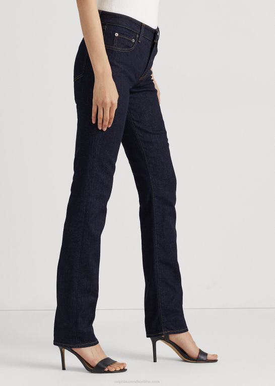 mørk skyl vask denim Kvinder Ralph Lauren mellemhøj straight jean Z426B4257