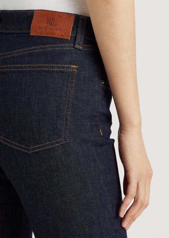 mørk skyl vask denim Kvinder Ralph Lauren mellemhøj straight jean Z426B4257