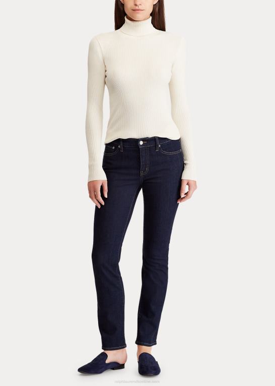 mørk skylning Kvinder Ralph Lauren lav talje straight curvy jean Z426B4276