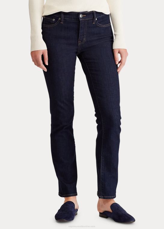 mørk skylning Kvinder Ralph Lauren lav talje straight curvy jean Z426B4276