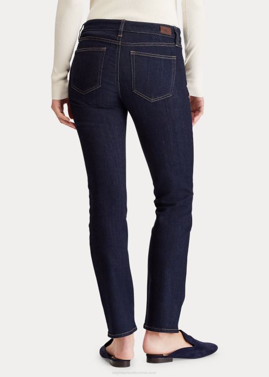 mørk skylning Kvinder Ralph Lauren lav talje straight curvy jean Z426B4276