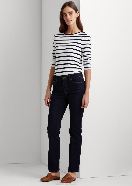 mørk skylning Kvinder Ralph Lauren mellemhøj straight jean Z426B4486