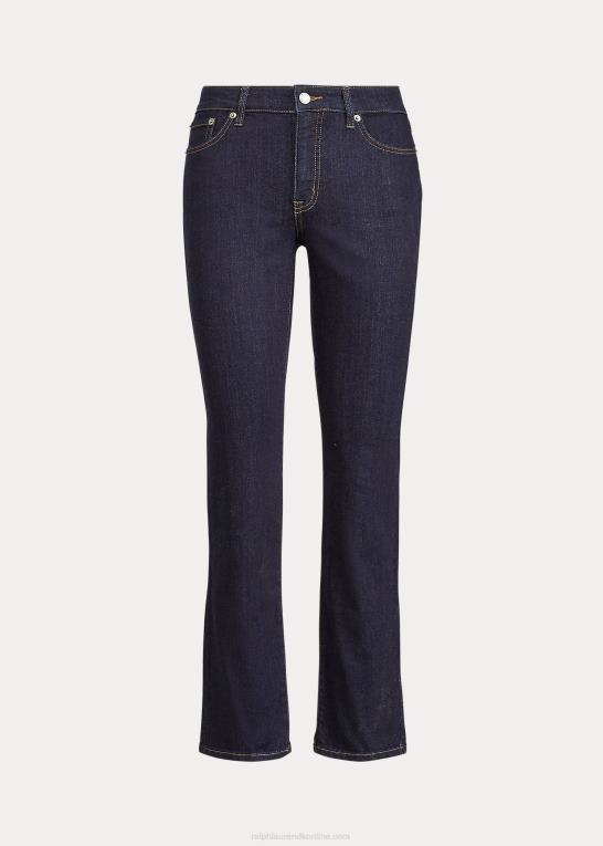 mørk skylning Kvinder Ralph Lauren mellemhøj straight jean Z426B4486