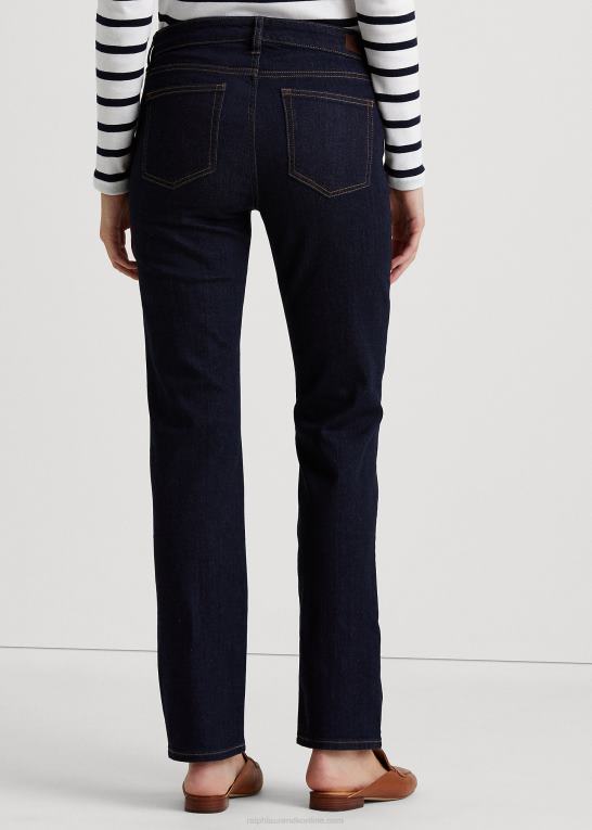 mørk skylning Kvinder Ralph Lauren mellemhøj straight jean Z426B4486