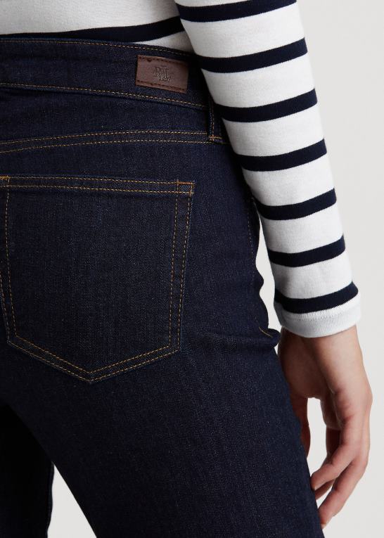 mørk skylning Kvinder Ralph Lauren mellemhøj straight jean Z426B4486