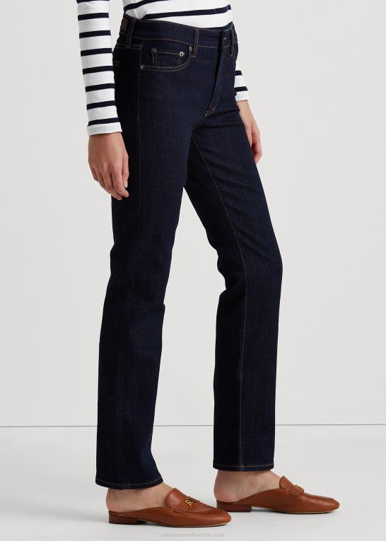mørk skylning Kvinder Ralph Lauren mellemhøj straight jean Z426B4486