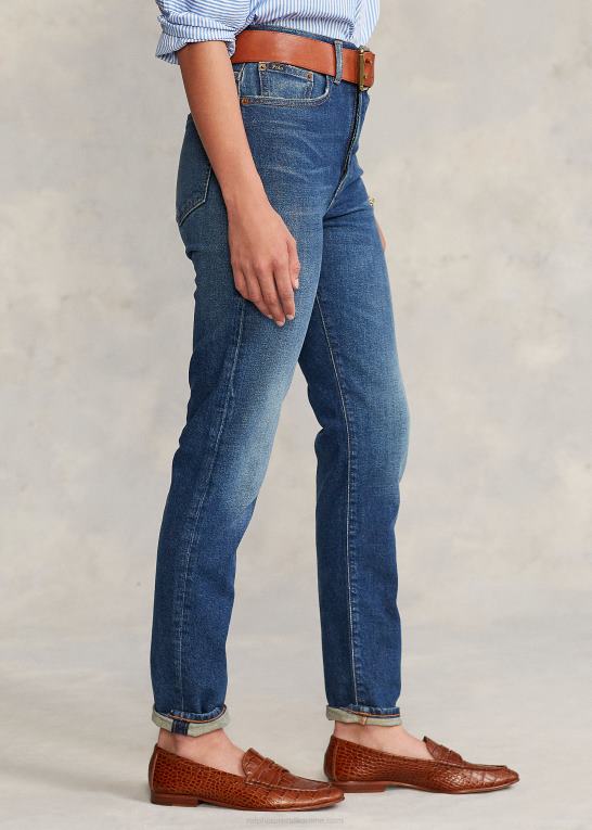 medium indigo Kvinder Ralph Lauren callen high-rise slim jean Z426B4751