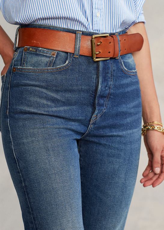 medium indigo Kvinder Ralph Lauren callen high-rise slim jean Z426B4751