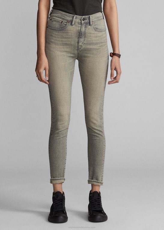 nødlidende grå vask Kvinder Ralph Lauren stretch høj skinny nødlidende grå jean Z426B3670