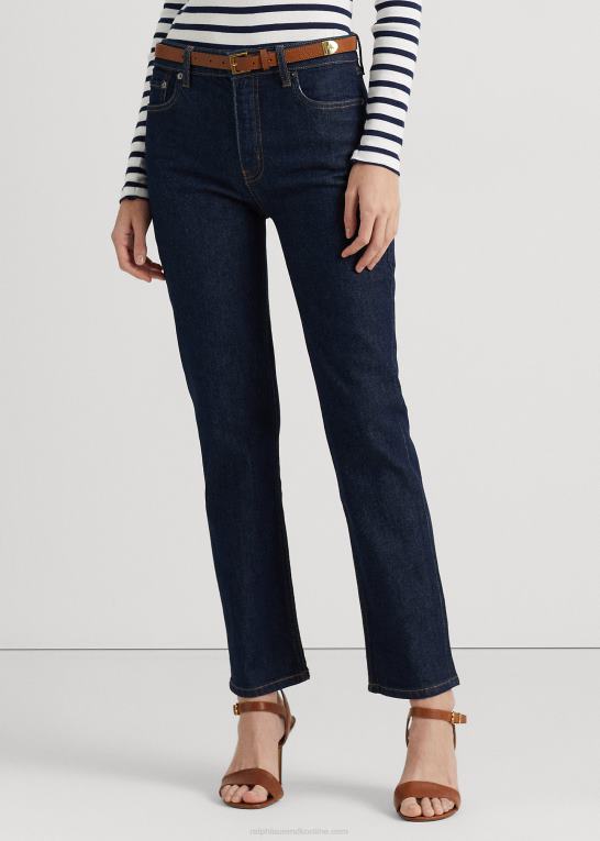 skylle vask Kvinder Ralph Lauren højtaljede jeans med lige ankel Z426B4476