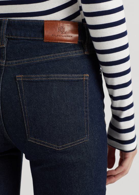 skylle vask Kvinder Ralph Lauren højtaljede jeans med lige ankel Z426B4476