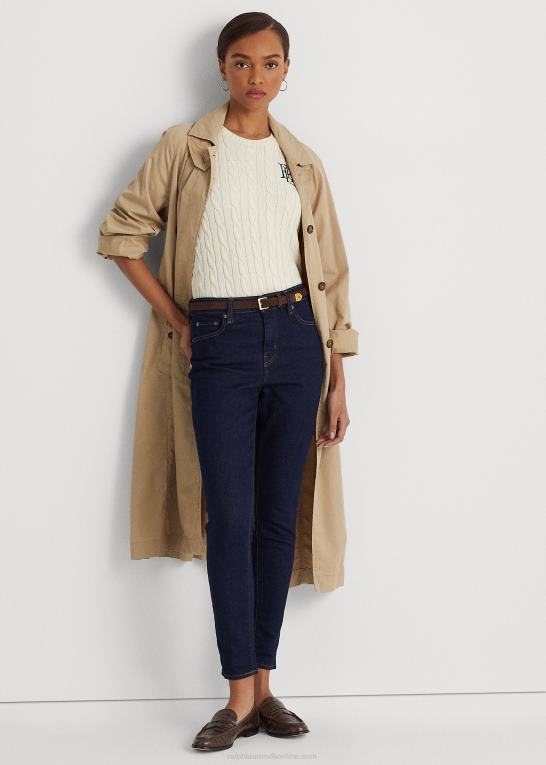skylle vask Kvinder Ralph Lauren skinny ankeljeans i høj talje Z426B4197