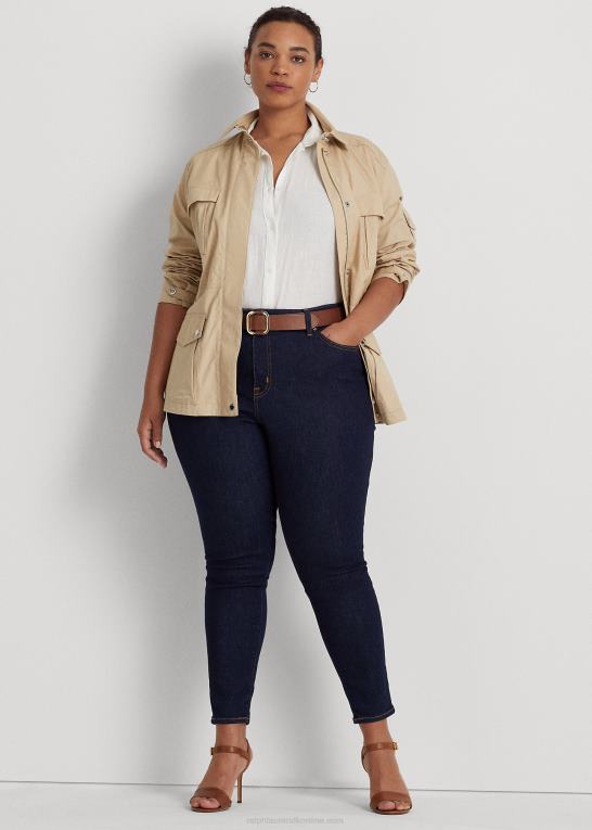 skylle vask Kvinder Ralph Lauren skinny ankeljeans i høj talje Z426B4728