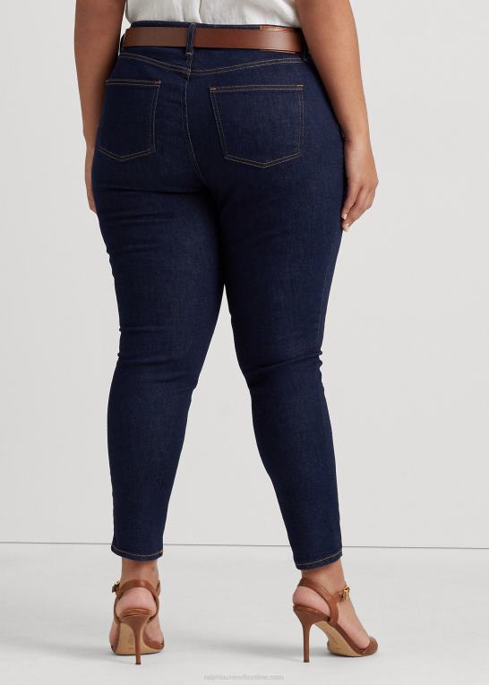 skylle vask Kvinder Ralph Lauren skinny ankeljeans i høj talje Z426B4728