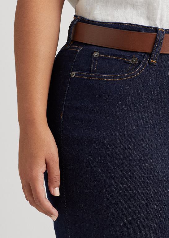 skylle vask Kvinder Ralph Lauren skinny ankeljeans i høj talje Z426B4728