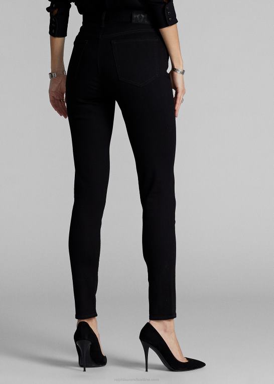 sort vask Kvinder Ralph Lauren stretch jean med høj skinny pasform Z426B9143