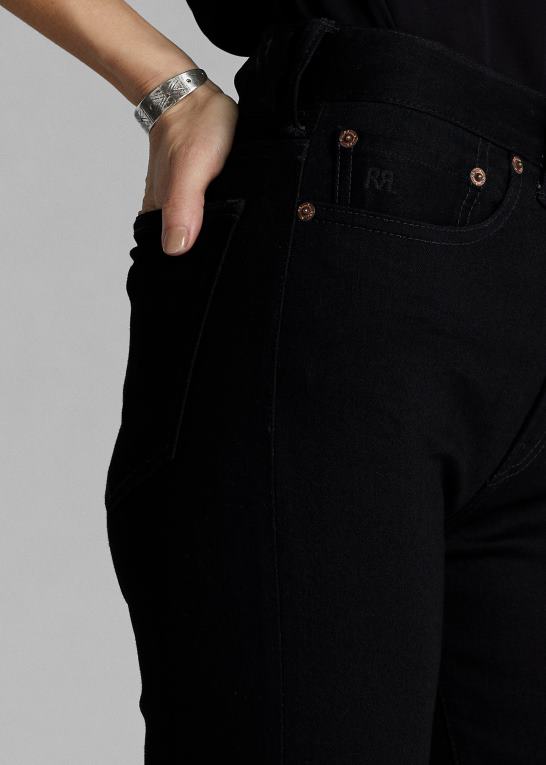 sort vask Kvinder Ralph Lauren stretch jean med høj skinny pasform Z426B9143