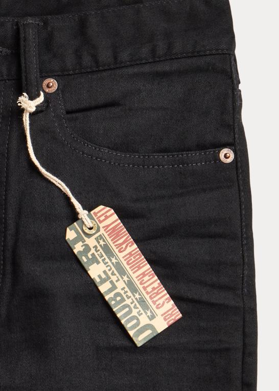 sort vask Kvinder Ralph Lauren stretch jean med høj skinny pasform Z426B9143